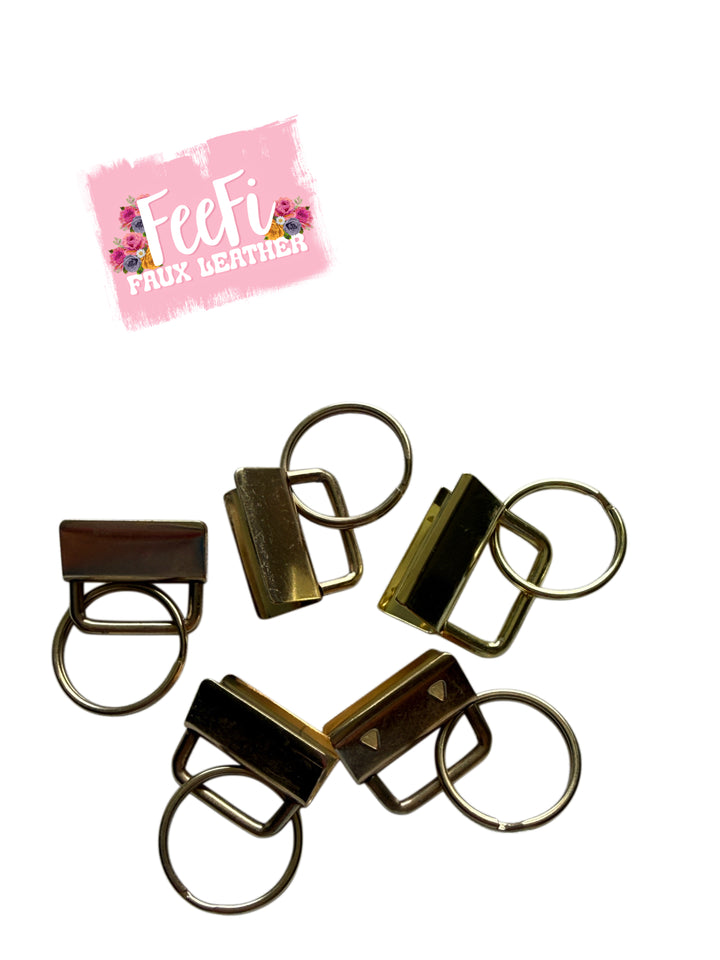 Metal Tail Clamp for Keychains Wristlet 5 pieces 25mm 1 Inch FeeFiFauxLeather