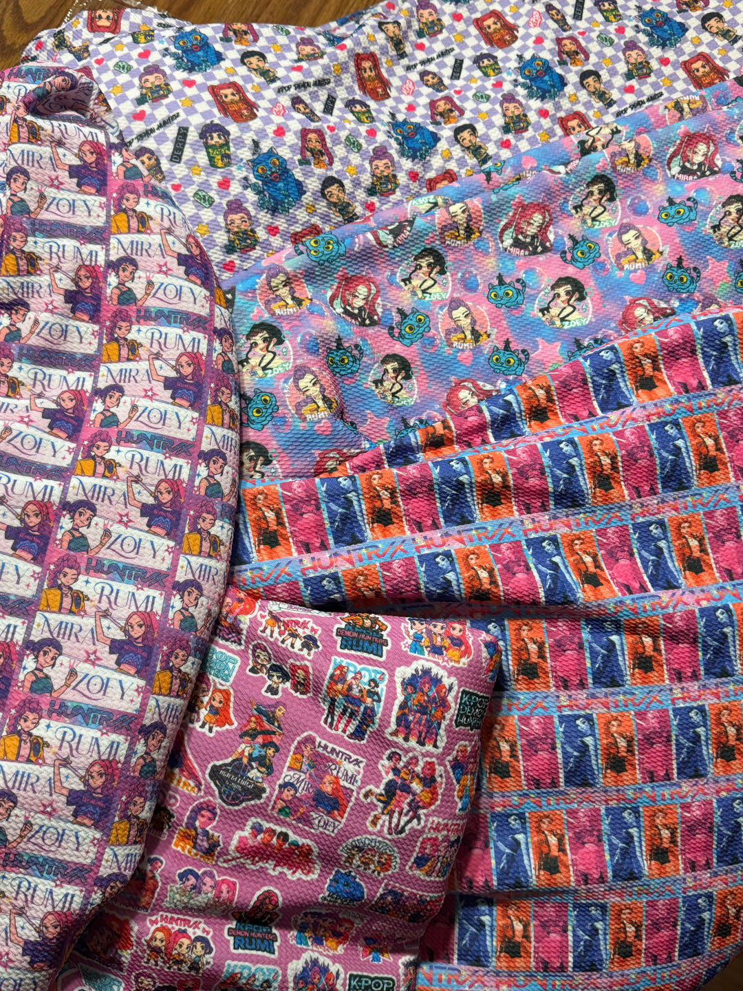 K-Pop Huntrx Printed Fabric FeeFiFauxLeather