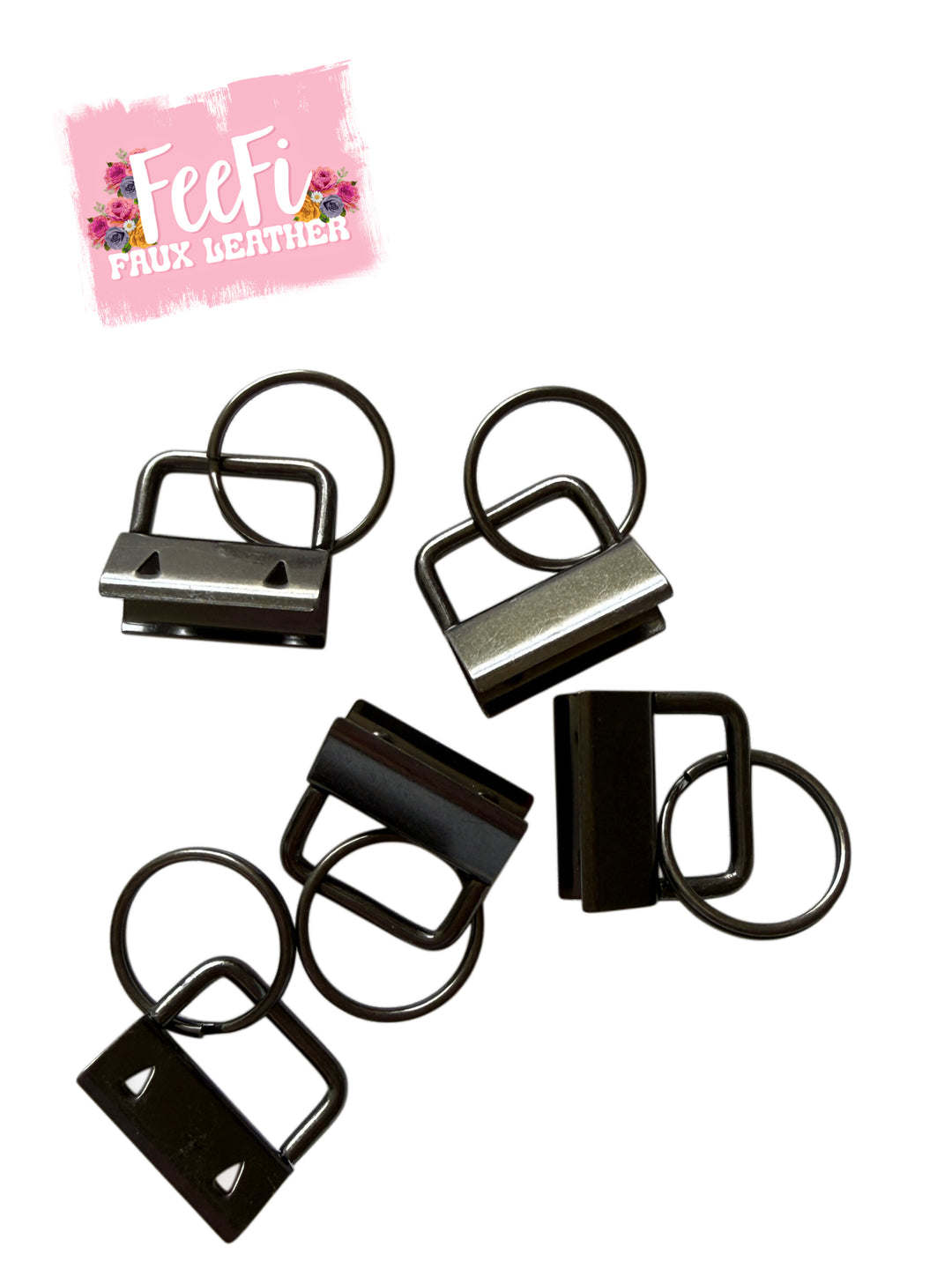 Metal Tail Clamp for Keychains Wristlet 5 pieces 25mm 1 Inch FeeFiFauxLeather