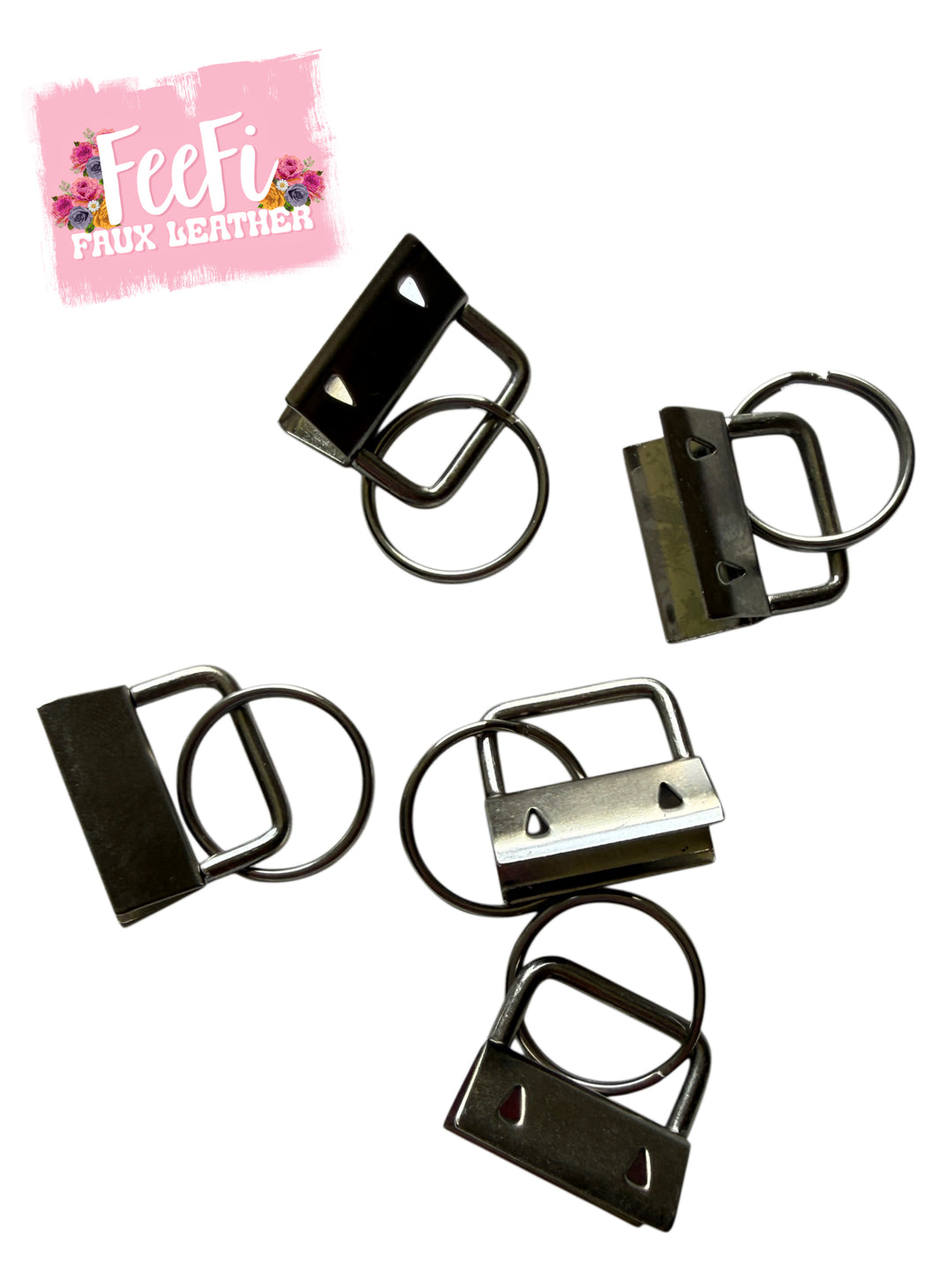 Metal Tail Clamp for Keychains Wristlet 5 pieces 25mm 1 Inch FeeFiFauxLeather
