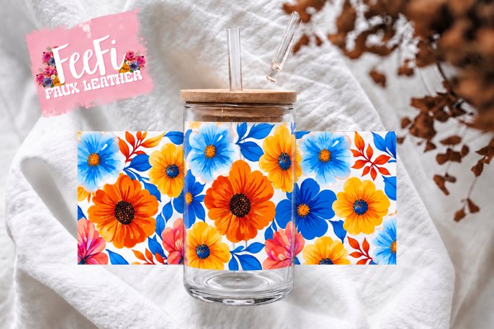 Flowers UV DTF Cup Wrap – Easy Cup Wrap for Tumblers & Projects FeeFiFauxLeather