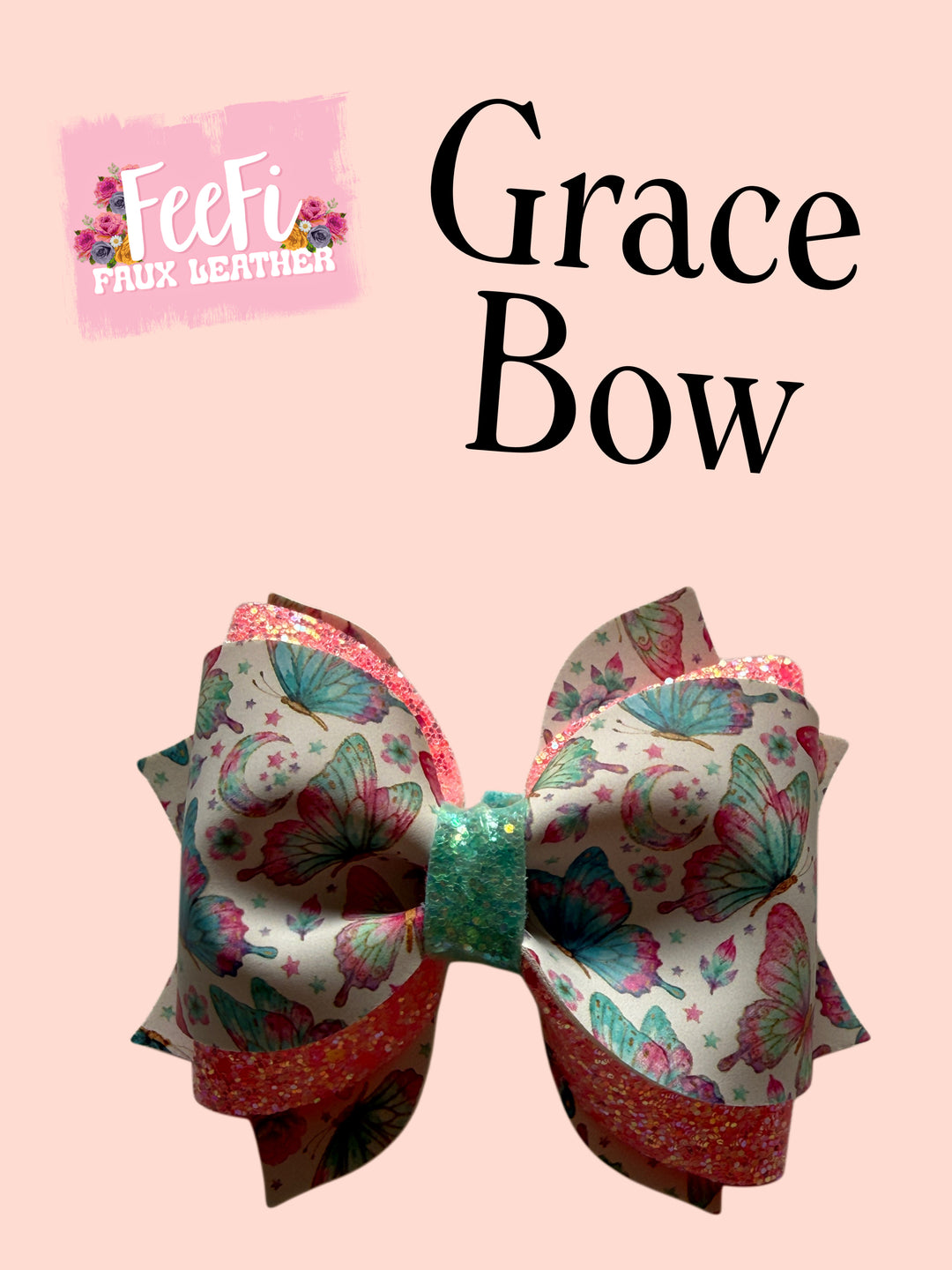 Grace Bow Die for Making Bows using Cutter 4 Inch Bow FeeFiFauxLeather