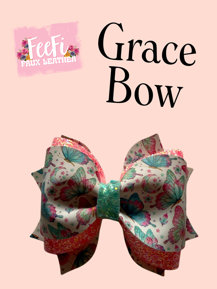 Grace Bow Die for Making Bows using Cutter 4 Inch Bow FeeFiFauxLeather