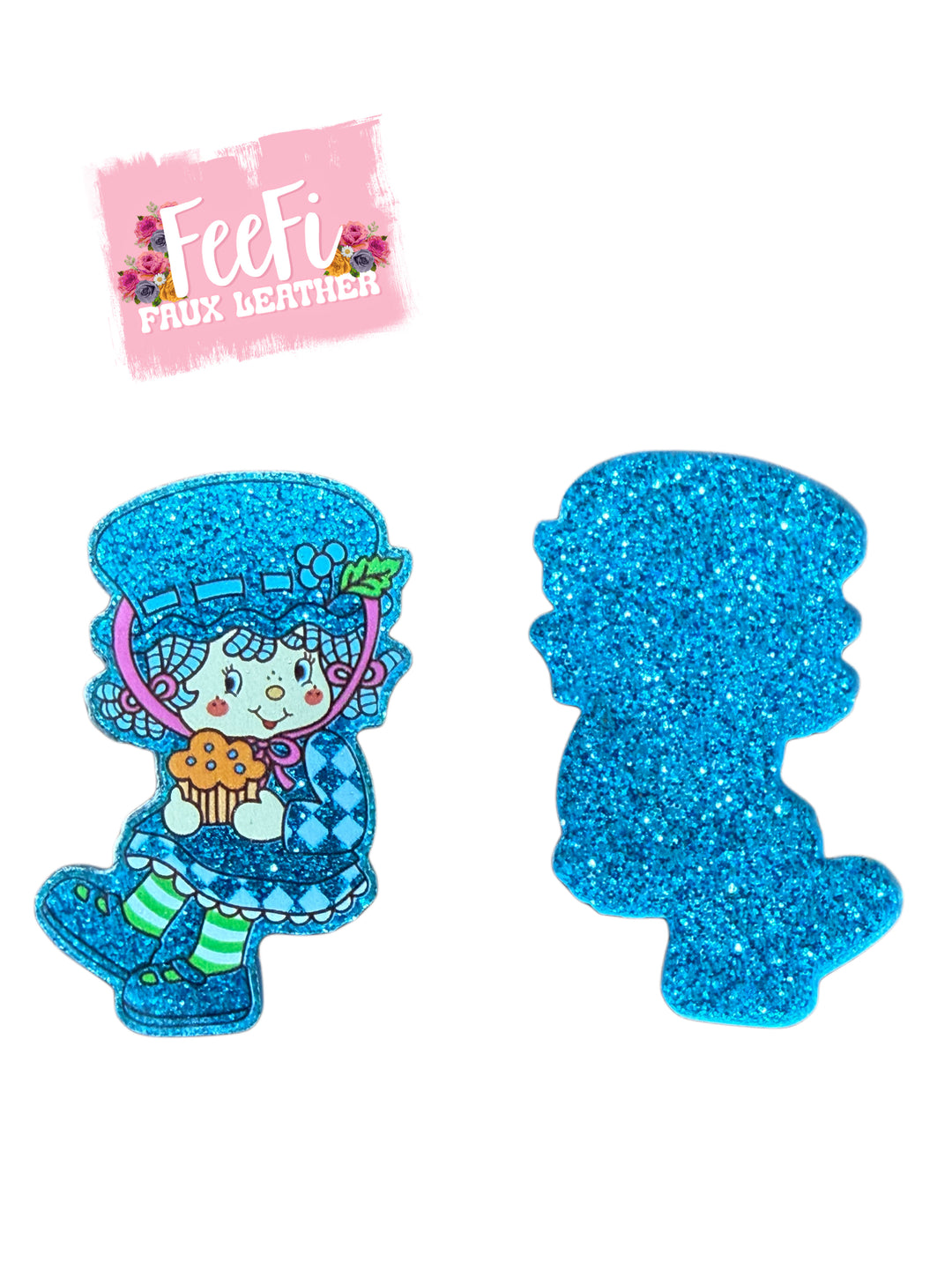 Blueberry Muffin Strawberry Shortcake Glitter Resin 5 piece set FeeFiFauxLeather