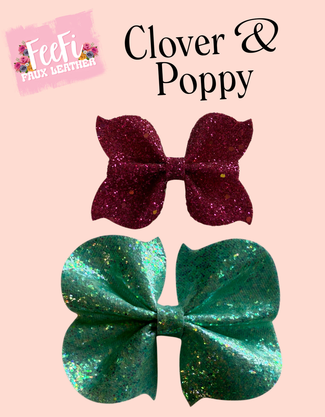 Clover & Poppy Bow Cutting Die for Making 2 Style and 2 Sizes FeeFiFauxLeather