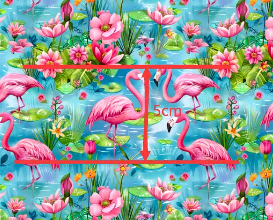 Flamingos Printed Textured Liverpool/ Bullet Fabric with a textured feel