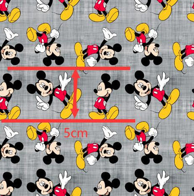 Mickey Mouse Printed Textured Liverpool/ Bullet Fabric with a textured feel