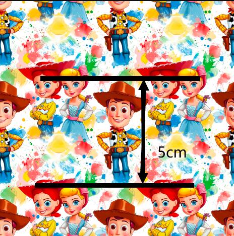 Toy Story Printed Textured Liverpool/ Bullet Fabric