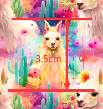 Llama Colorful Printed Faux Leather Sheet Litchi has a pebble like feel with bright colors