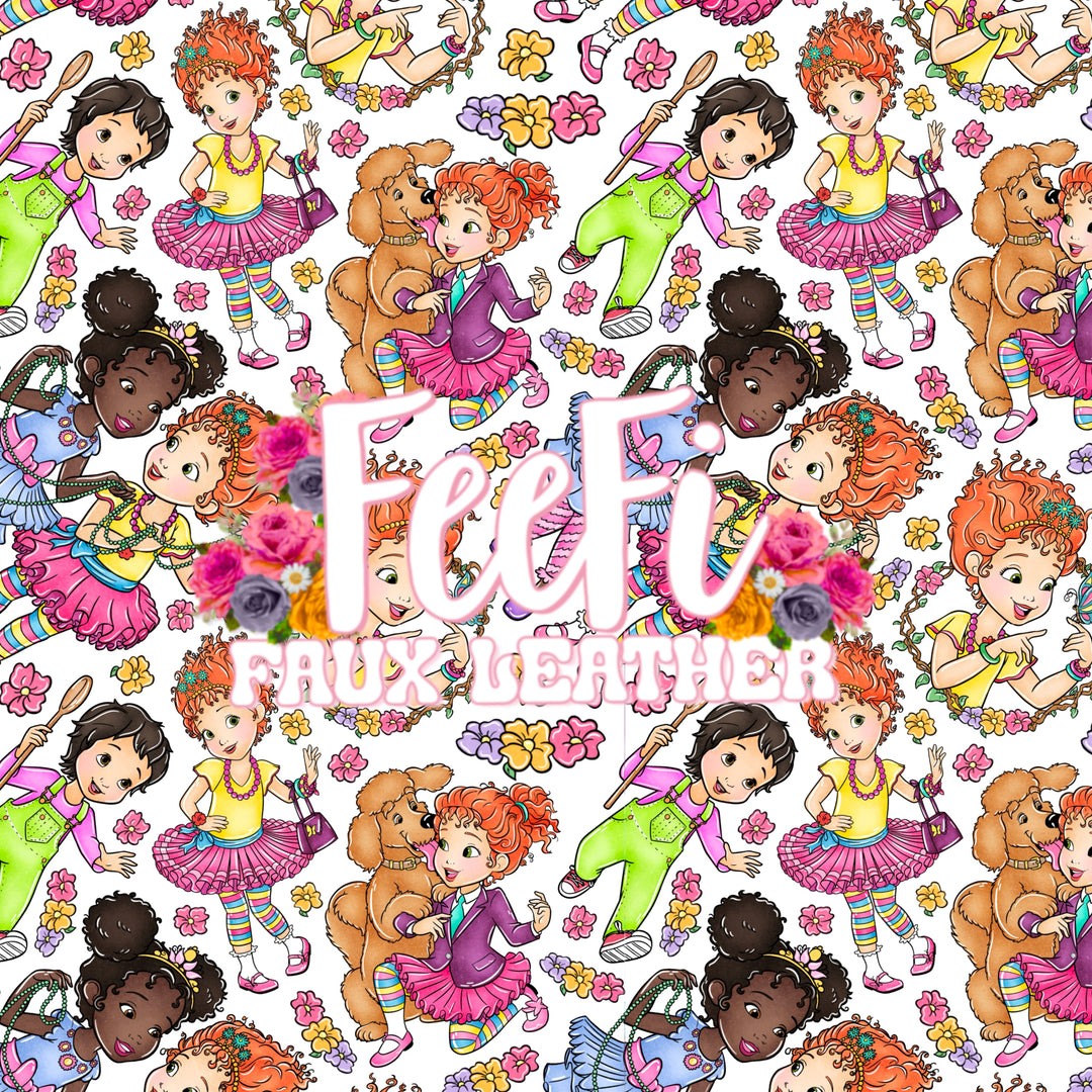 Fancy Nancy and Friends Printed Textured Liverpool/ Bullet Fabric with a textured feel