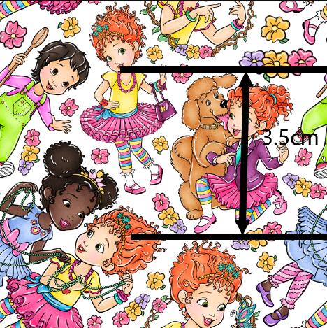 Fancy Nancy and Friends Printed Faux Leather Sheet Litchi has a pebble like feel with bright colors