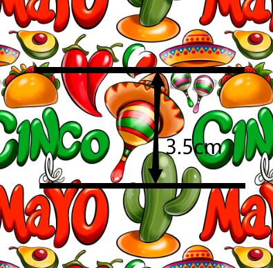 Cinco da Mayo Printed Faux Leather Sheet Litchi has a pebble like feel with bright colors