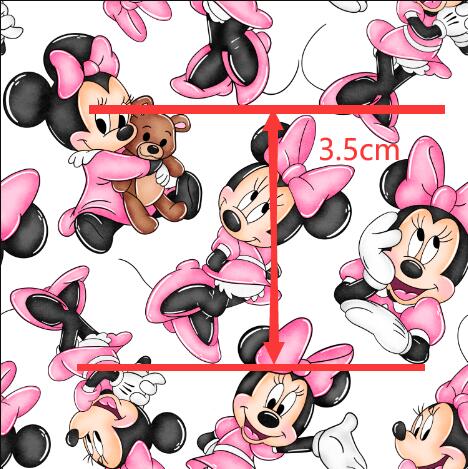 Minnie Mouse Printed Faux Leather Sheet Litchi has a pebble like feel with bright colors