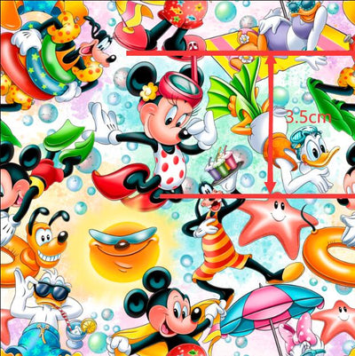 Minnie Mouse Printed Faux Leather Sheet Litchi has a pebble like feel with bright colors