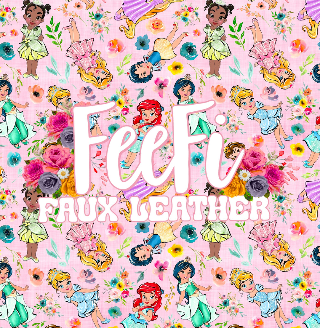 Princesses Bullet Printed Fabric FeeFiFauxLeather
