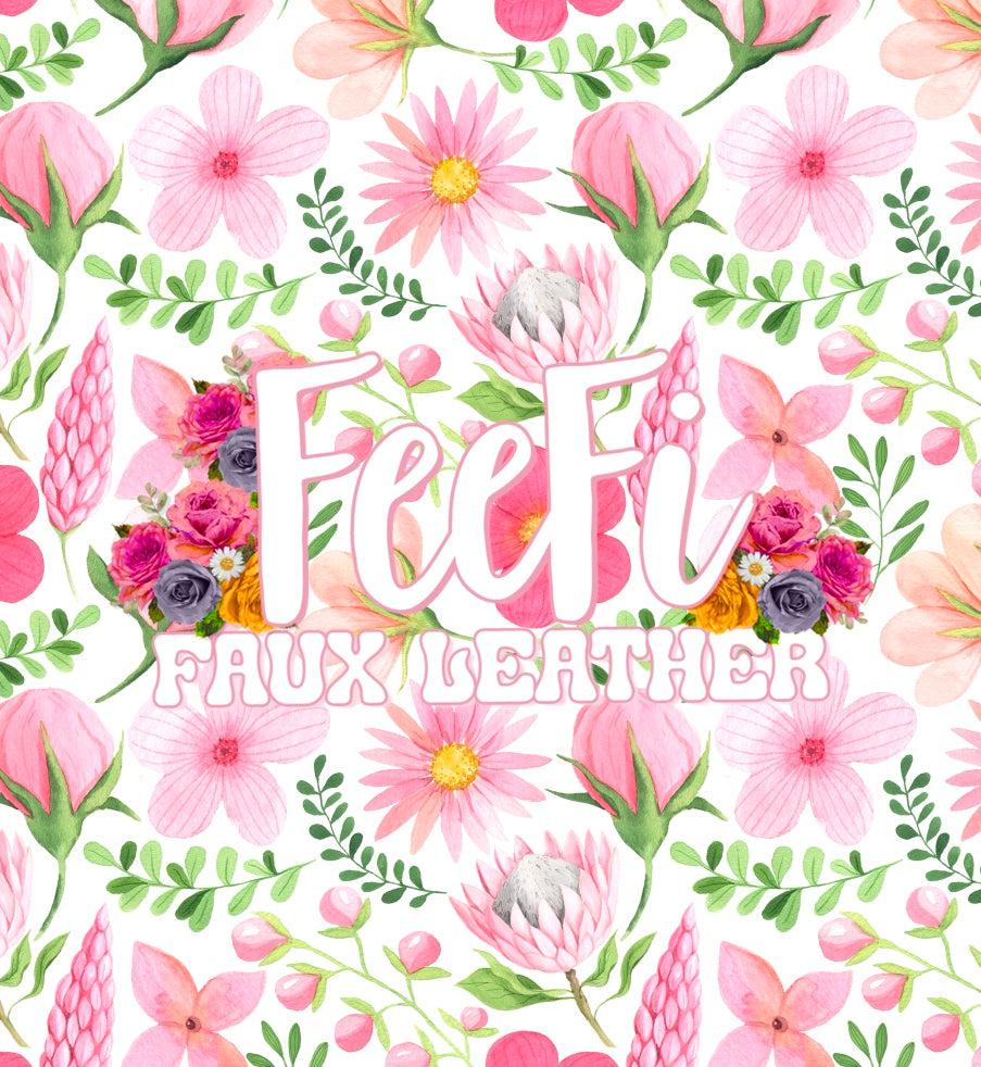 Flowers Bullet Printed Fabric FeeFiFauxLeather