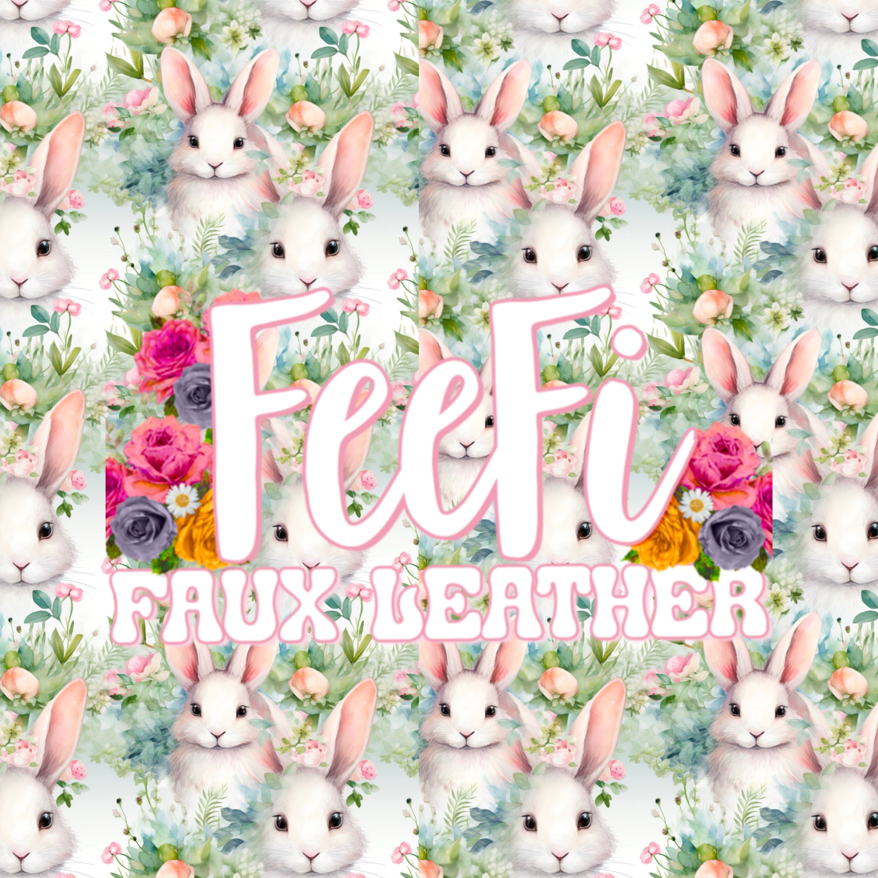 Bunny Rabbits Bullet Printed Fabric – FeeFiFauxLeather