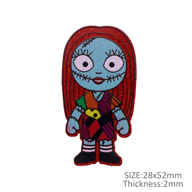 Sally Nightmare Before Christmas Resin Fine Glitter Acrylic 5 piece set FeeFiFauxLeather