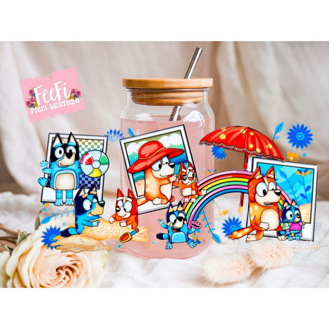 Blue Dog UV DTF Cup Wrap – Easy Cup Wrap for Tumblers & Projects FeeFiFauxLeather