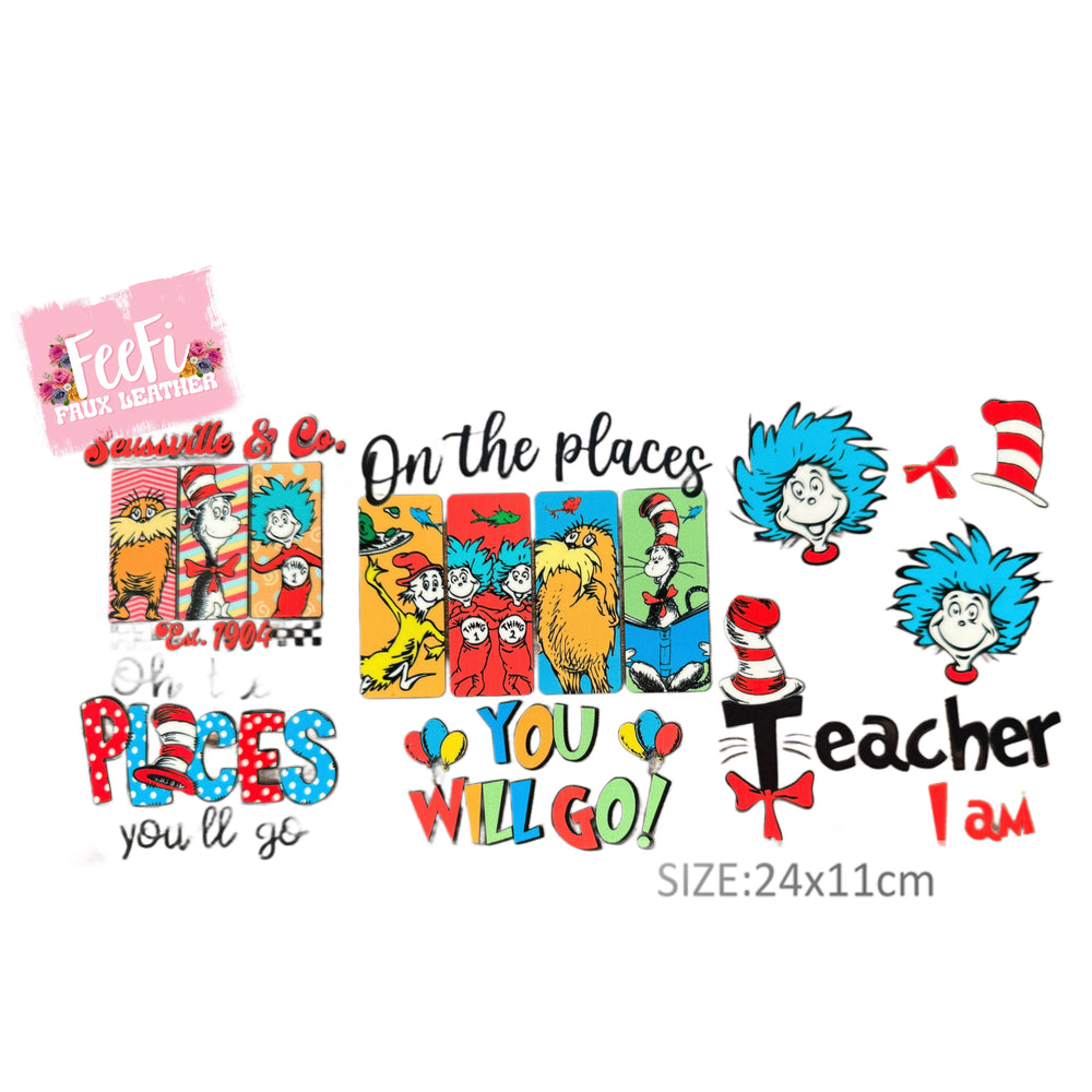 The Cat In The Hat UV DTF Cup Wrap – Easy Cup Wrap for Tumblers & Projects FeeFiFauxLeather