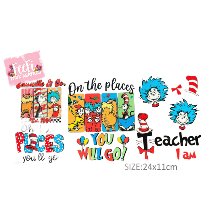 The Cat In The Hat UV DTF Cup Wrap – Easy Cup Wrap for Tumblers & Projects FeeFiFauxLeather