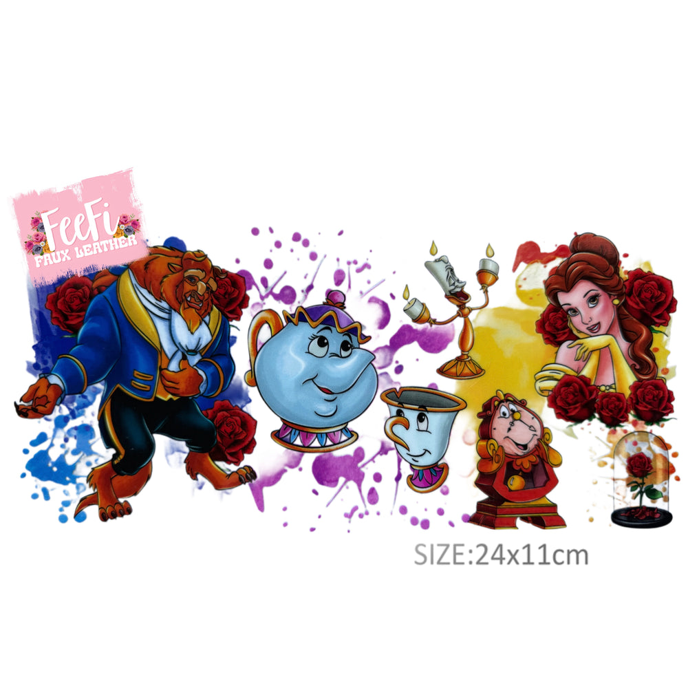 Beauty and The Beast UV DTF Cup Wrap – Easy Cup Wrap for Tumblers & Projects FeeFiFauxLeather