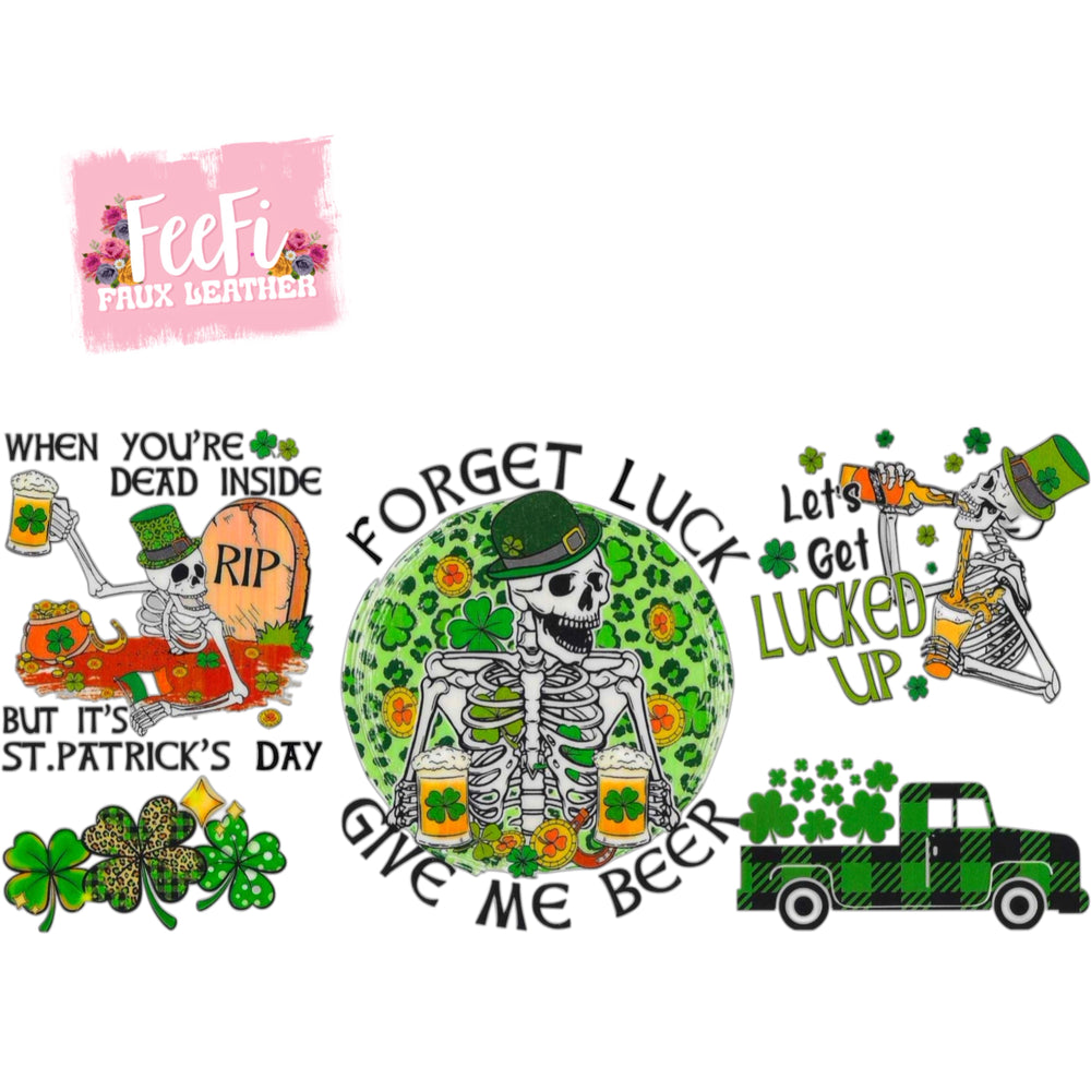 Skull St. Patrick’s Day Beverage UV DTF Cup Wrap – Easy Cup Wrap for Tumblers & Projects (Copy) FeeFiFauxLeather