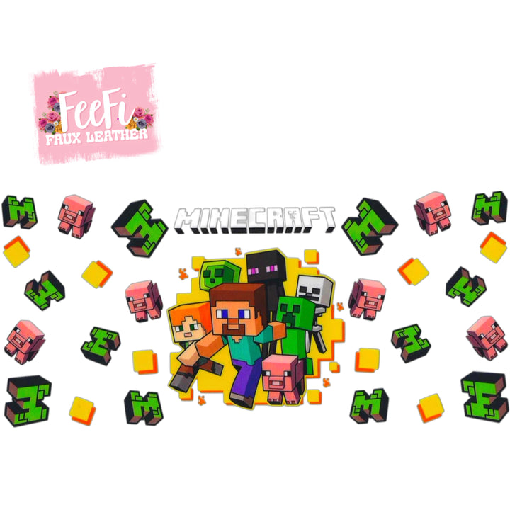 Minecraft UV DTF Cup Wrap – Easy Cup Wrap for Tumblers & Projects FeeFiFauxLeather