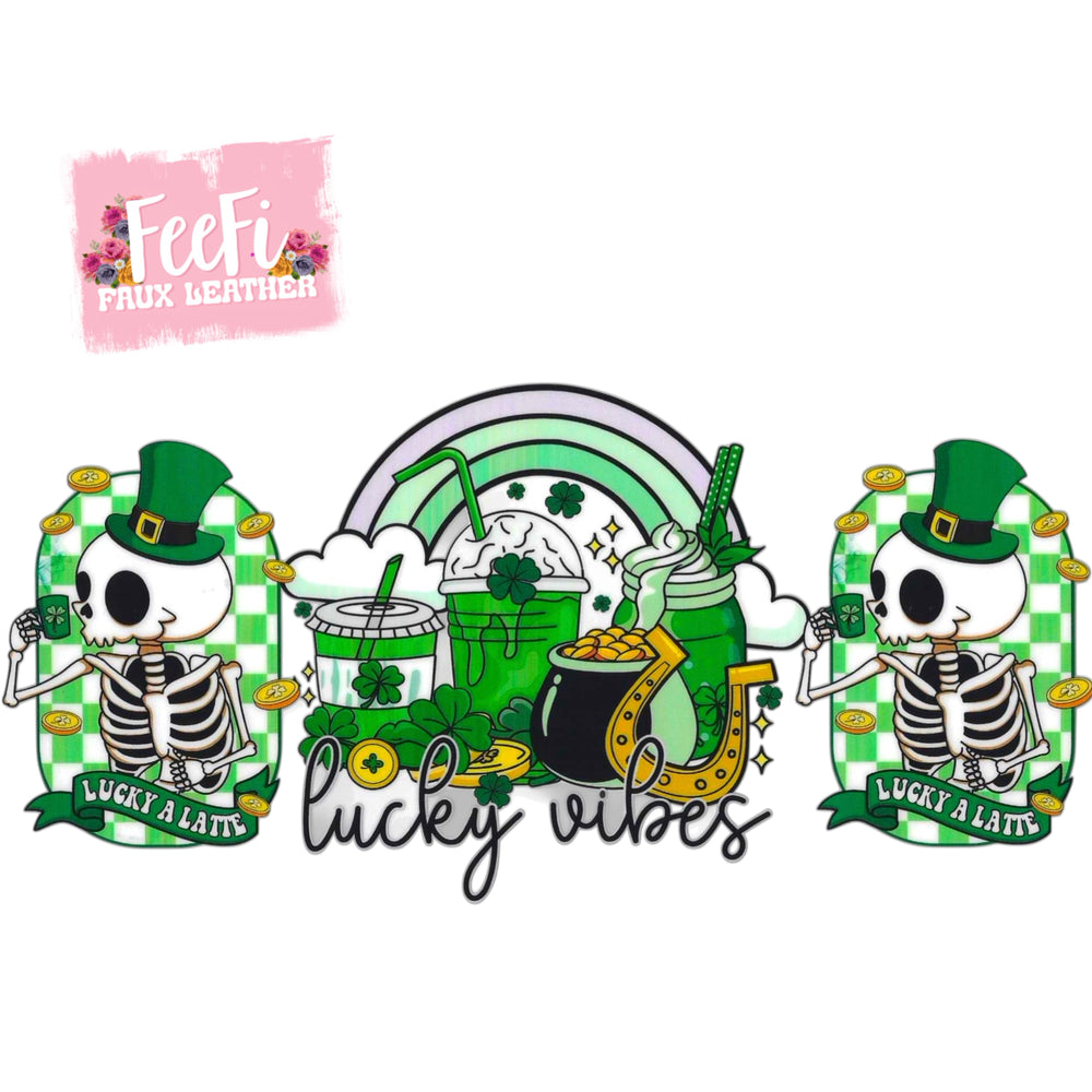 Skull St. Patrick’s Day UV DTF Cup Wrap – Easy Cup Wrap for Tumblers & Projects FeeFiFauxLeather