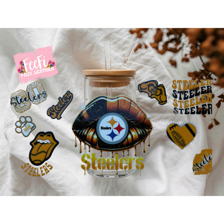 Steelers Football UV DTF Cup Wrap – Easy Cup Wrap for Tumblers & Projects (Copy) FeeFiFauxLeather