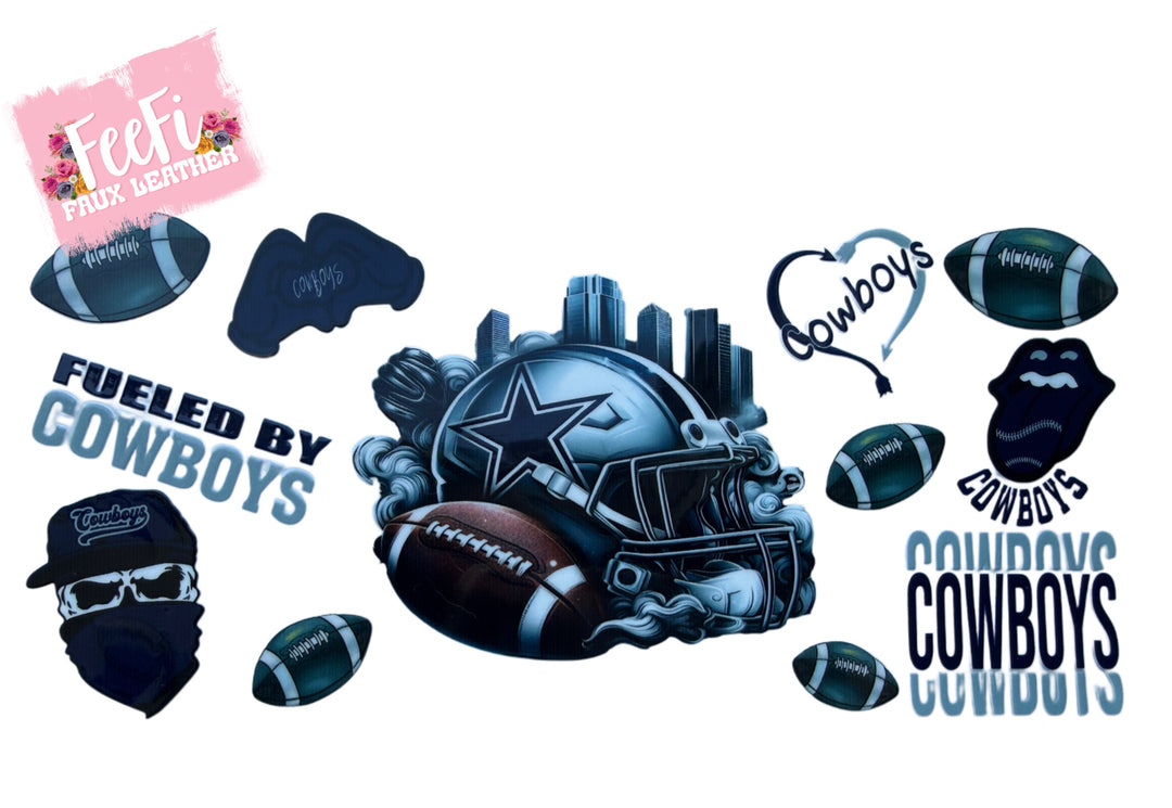 Cowboys Football UV DTF Cup Wrap – Easy Cup Wrap for Tumblers & Projects FeeFiFauxLeather