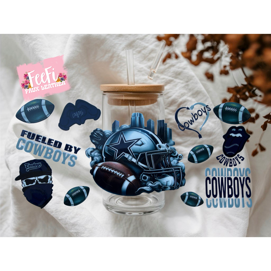 Cowboys Football UV DTF Cup Wrap – Easy Cup Wrap for Tumblers & Projects FeeFiFauxLeather