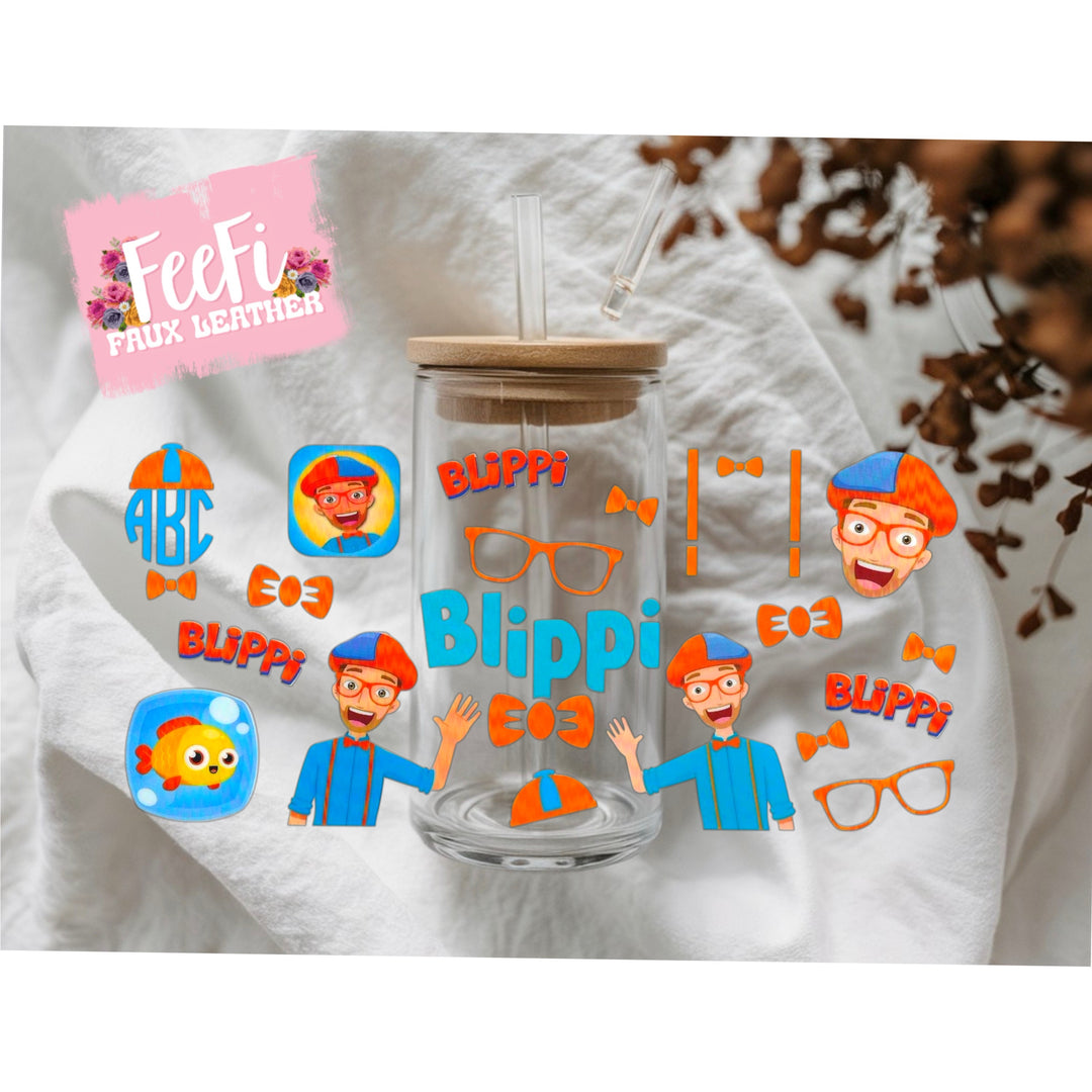 Blippi UV DTF Cup Wrap – Easy Cup Wrap for Tumblers & Projects FeeFiFauxLeather