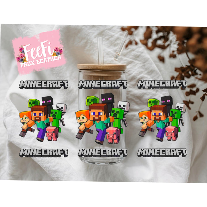 Minecraft UV DTF Cup Wrap – Easy Cup Wrap for Tumblers & Projects FeeFiFauxLeather