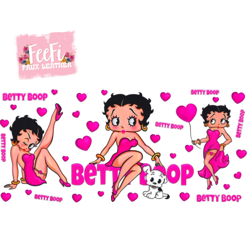 Betty Boop UV DTF Cup Wrap – Easy Cup Wrap for Tumblers & Projects FeeFiFauxLeather