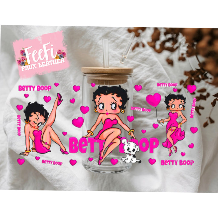 Betty Boop UV DTF Cup Wrap – Easy Cup Wrap for Tumblers & Projects FeeFiFauxLeather