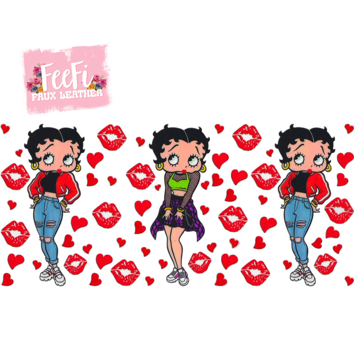 Betty Boop UV DTF Cup Wrap – Easy Cup Wrap for Tumblers & Projects FeeFiFauxLeather