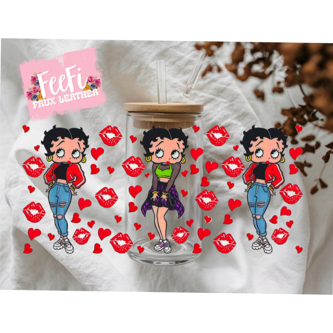 Betty Boop UV DTF Cup Wrap – Easy Cup Wrap for Tumblers & Projects FeeFiFauxLeather