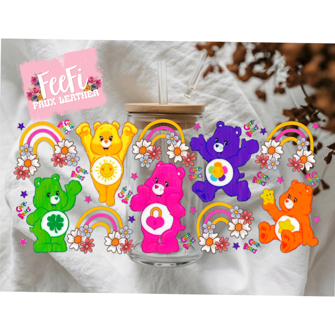 Rainbow Bears UV DTF Cup Wrap – Easy Cup Wrap for Tumblers & Projects (Copy) FeeFiFauxLeather
