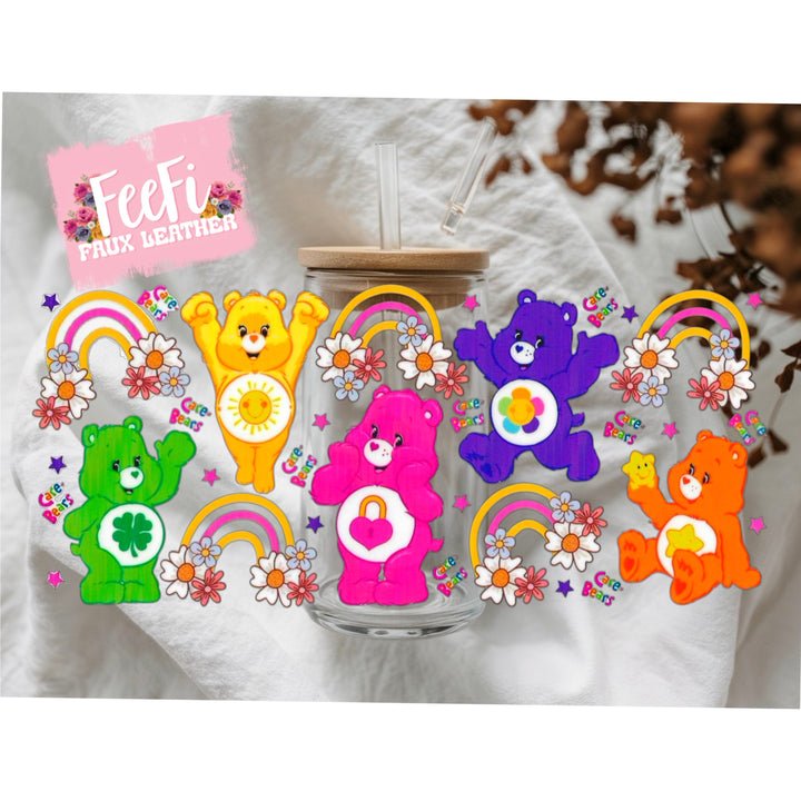 Rainbow Bears UV DTF Cup Wrap – Easy Cup Wrap for Tumblers & Projects (Copy) FeeFiFauxLeather