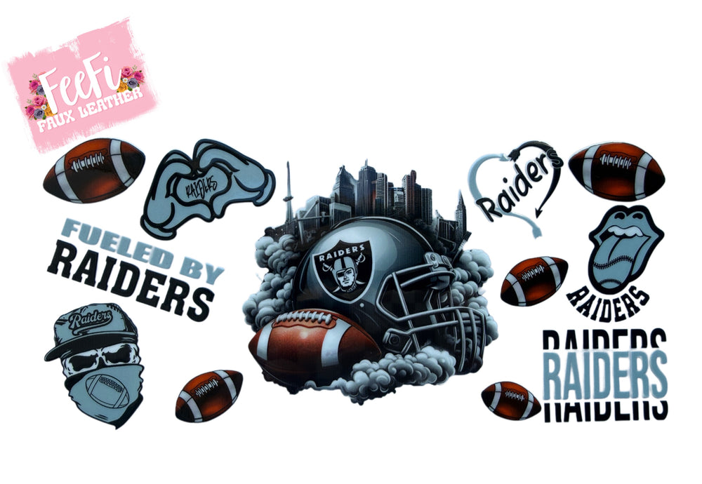 Raiders Football UV DTF Cup Wrap – Easy Cup Wrap for Tumblers & Projects FeeFiFauxLeather