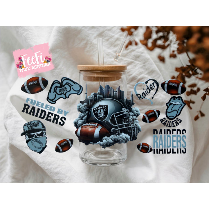 Raiders Football UV DTF Cup Wrap – Easy Cup Wrap for Tumblers & Projects FeeFiFauxLeather