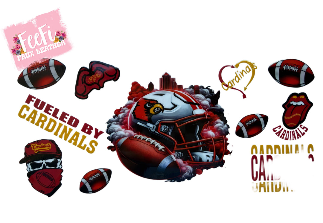 Cardinals  Football UV DTF Cup Wrap – Easy Cup Wrap for Tumblers & Projects FeeFiFauxLeather