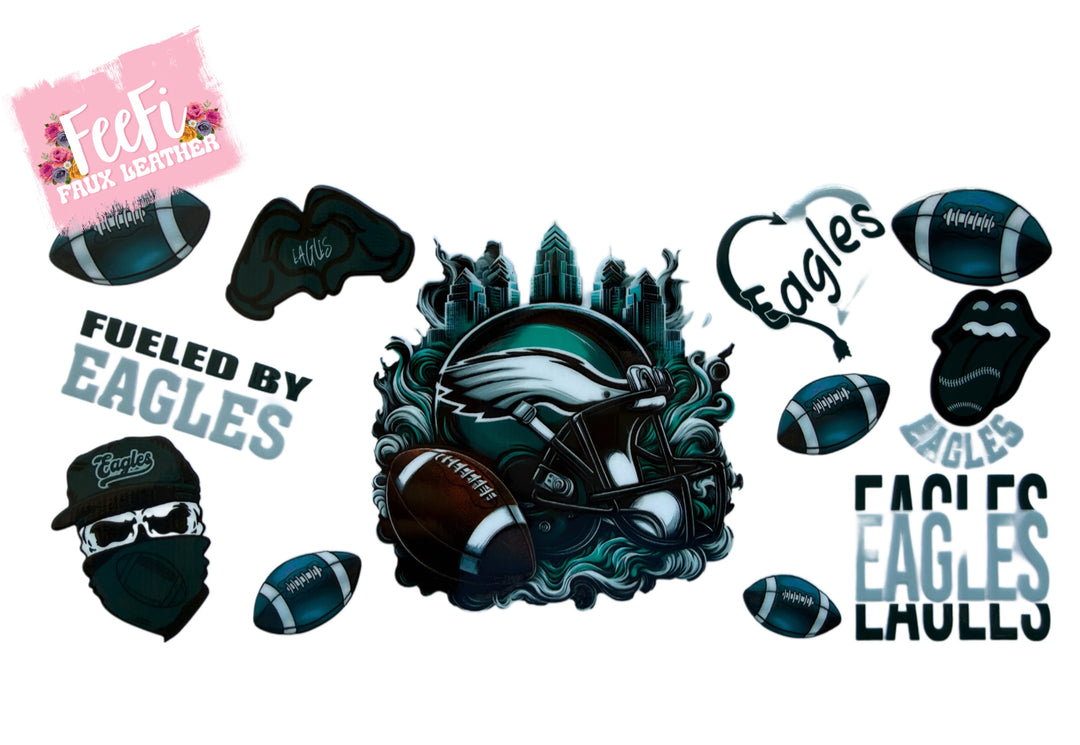 Eagles Football UV DTF Cup Wrap – Easy Cup Wrap for Tumblers & Projects FeeFiFauxLeather