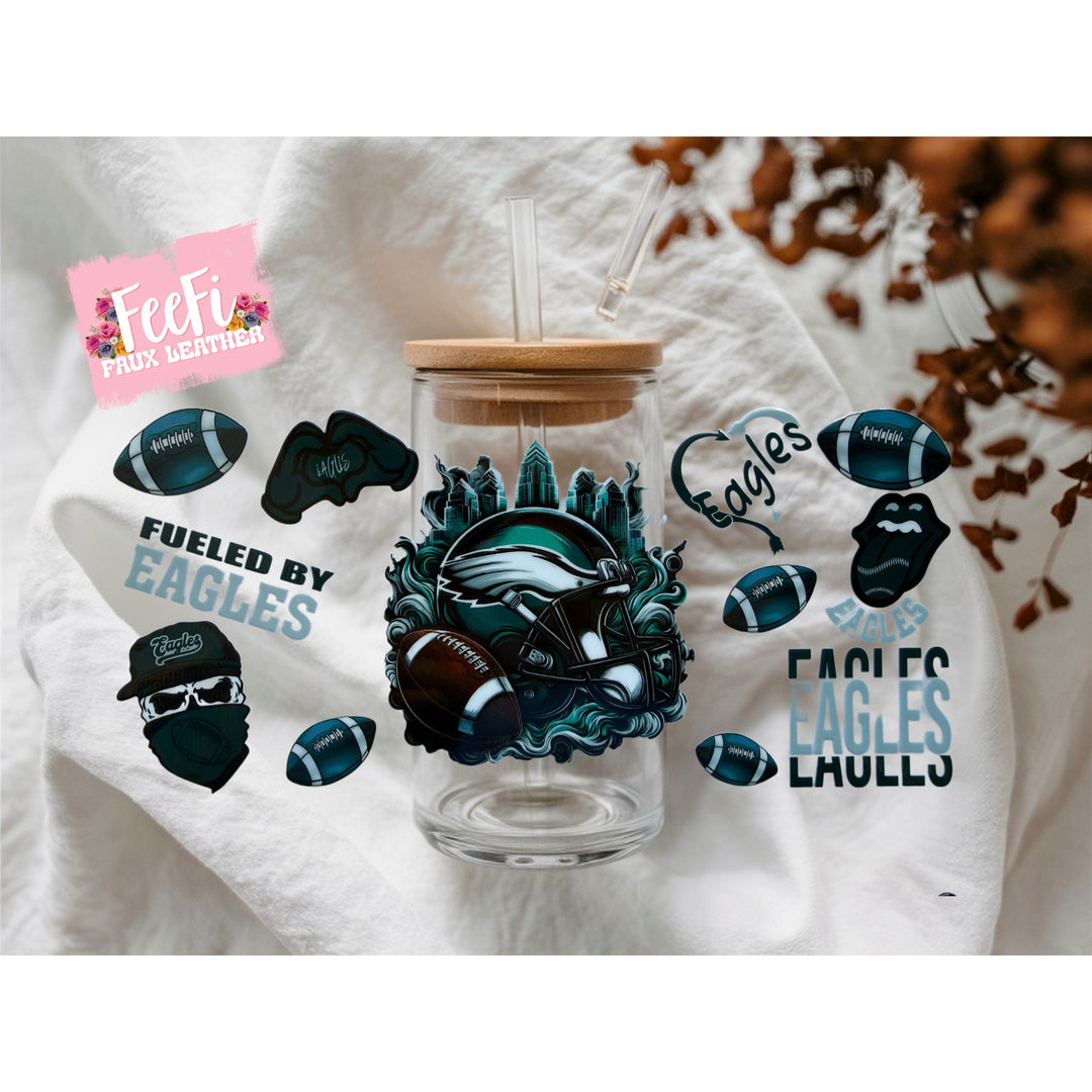 Eagles Football UV DTF Cup Wrap – Easy Cup Wrap for Tumblers & Projects FeeFiFauxLeather