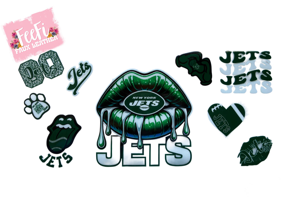 Jets Football UV DTF Cup Wrap – Easy Cup Wrap for Tumblers & Projects FeeFiFauxLeather