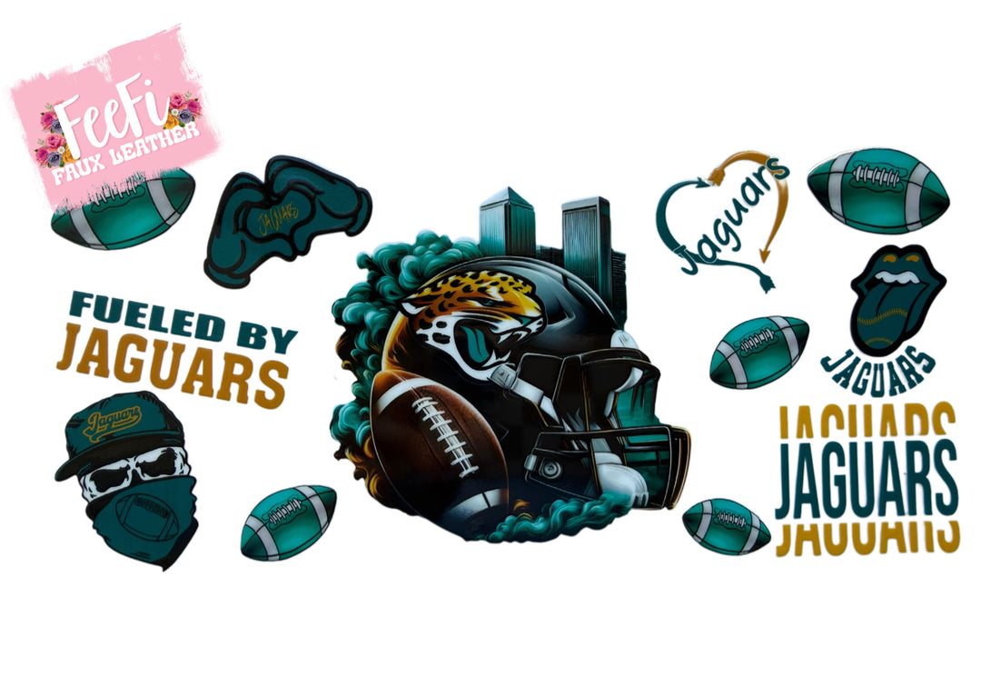 Jaguars Football UV DTF Cup Wrap – Easy Cup Wrap for Tumblers & Projects FeeFiFauxLeather