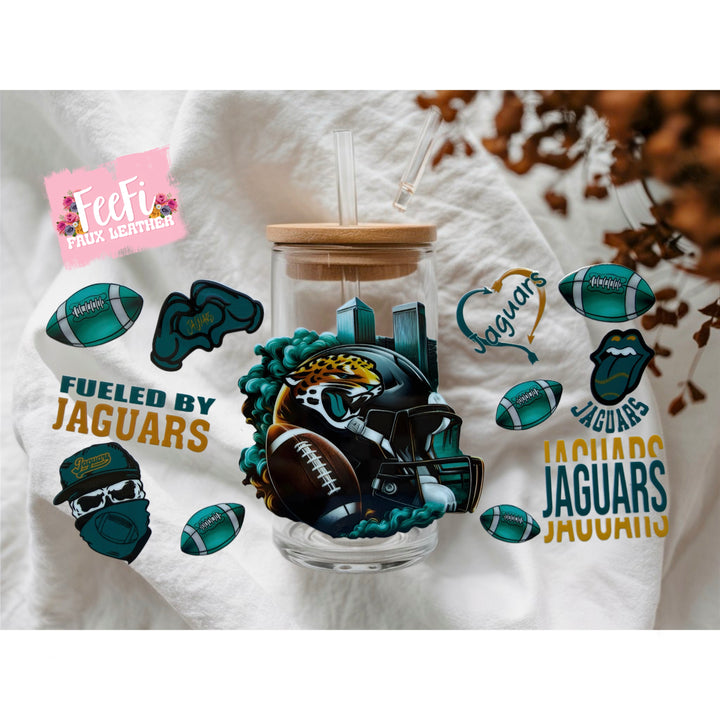 Jaguars Football UV DTF Cup Wrap – Easy Cup Wrap for Tumblers & Projects FeeFiFauxLeather