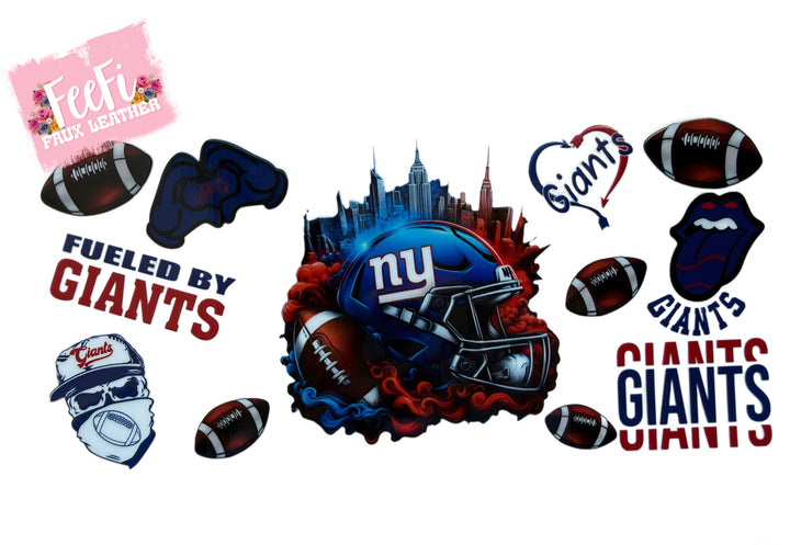Giants Football UV DTF Cup Wrap – Easy Cup Wrap for Tumblers & Projects FeeFiFauxLeather