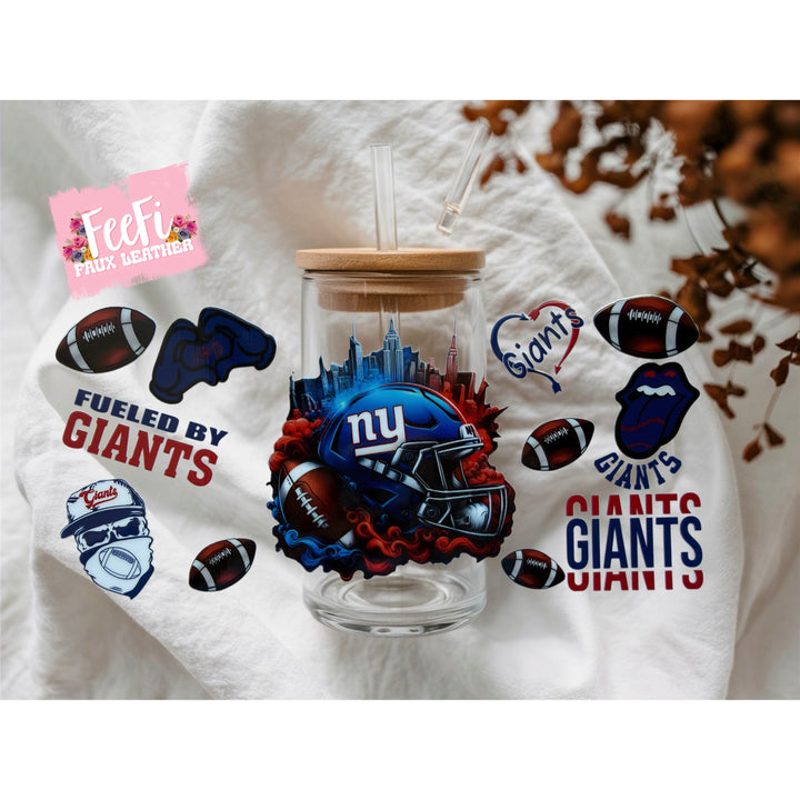 Giants Football UV DTF Cup Wrap – Easy Cup Wrap for Tumblers & Projects FeeFiFauxLeather
